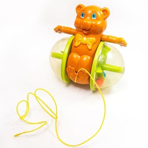 Vintage Fisher-Price Bob-Along Bear 1978 Rattle Pull Toy - Picture 3 of 7